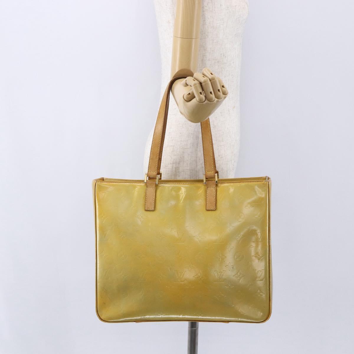 LOUIS VUITTON Monogram Vernis Columbus Tote Bag Gris M91028 LV Auth gh1198