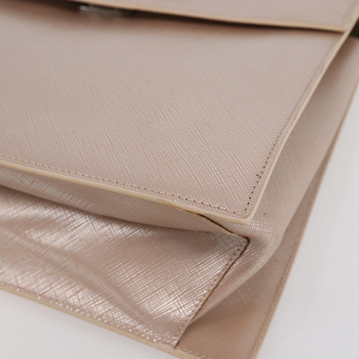 Salvatore Ferragamo Gancini Hand Bag Leather 2way Pink Gold Auth gh1200