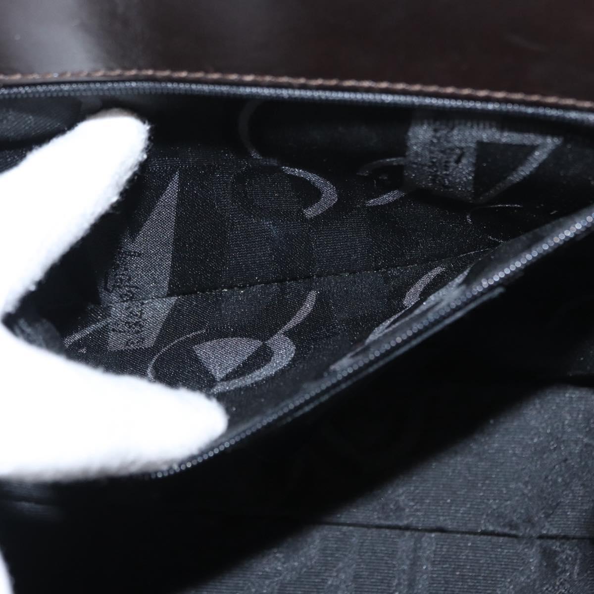 Salvatore Ferragamo Vala Hand Bag Leather 2way Brown Gold Auth gh1202