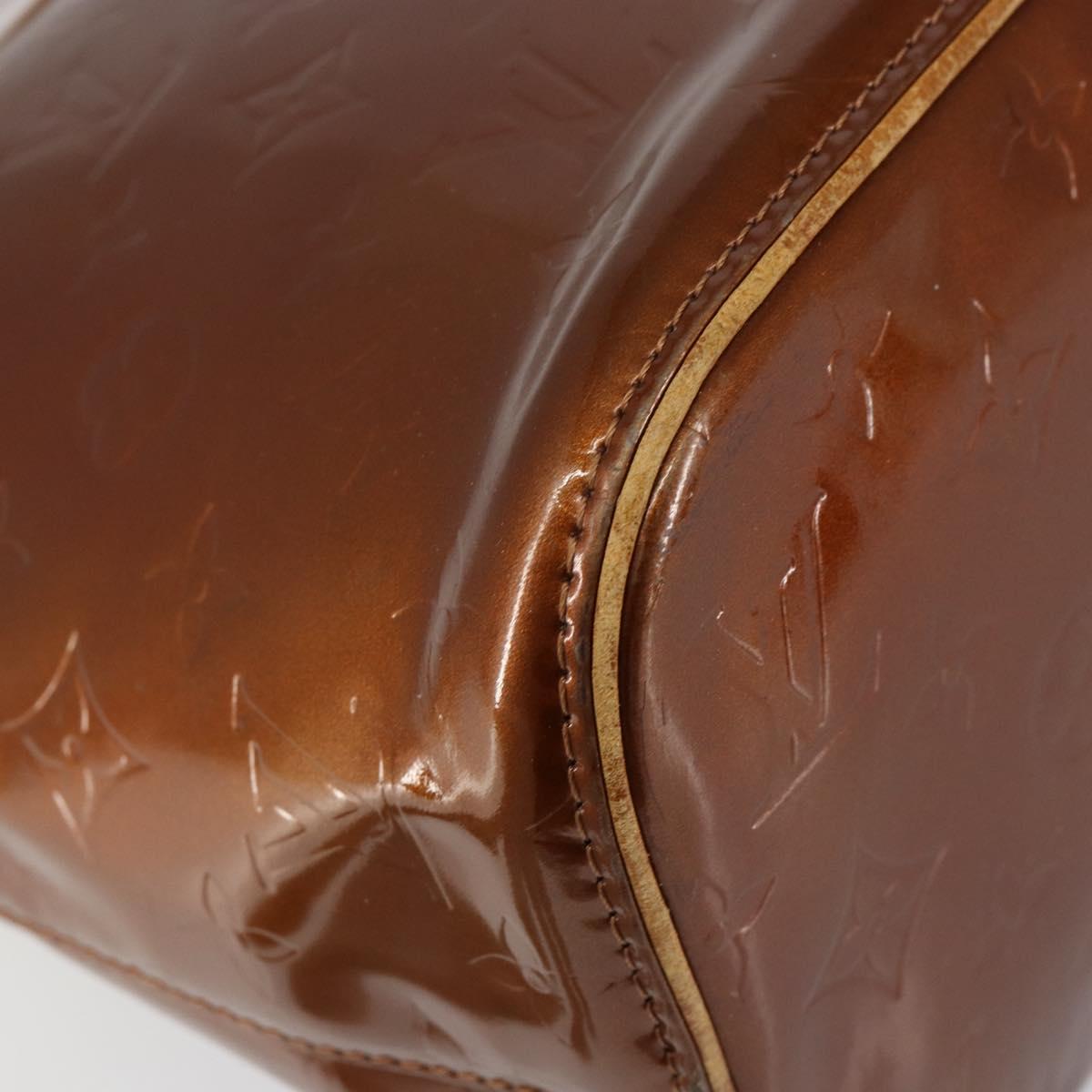 LOUIS VUITTON Monogram Vernis Houston Hand Bag Bronze M91122 LV Auth gh1207