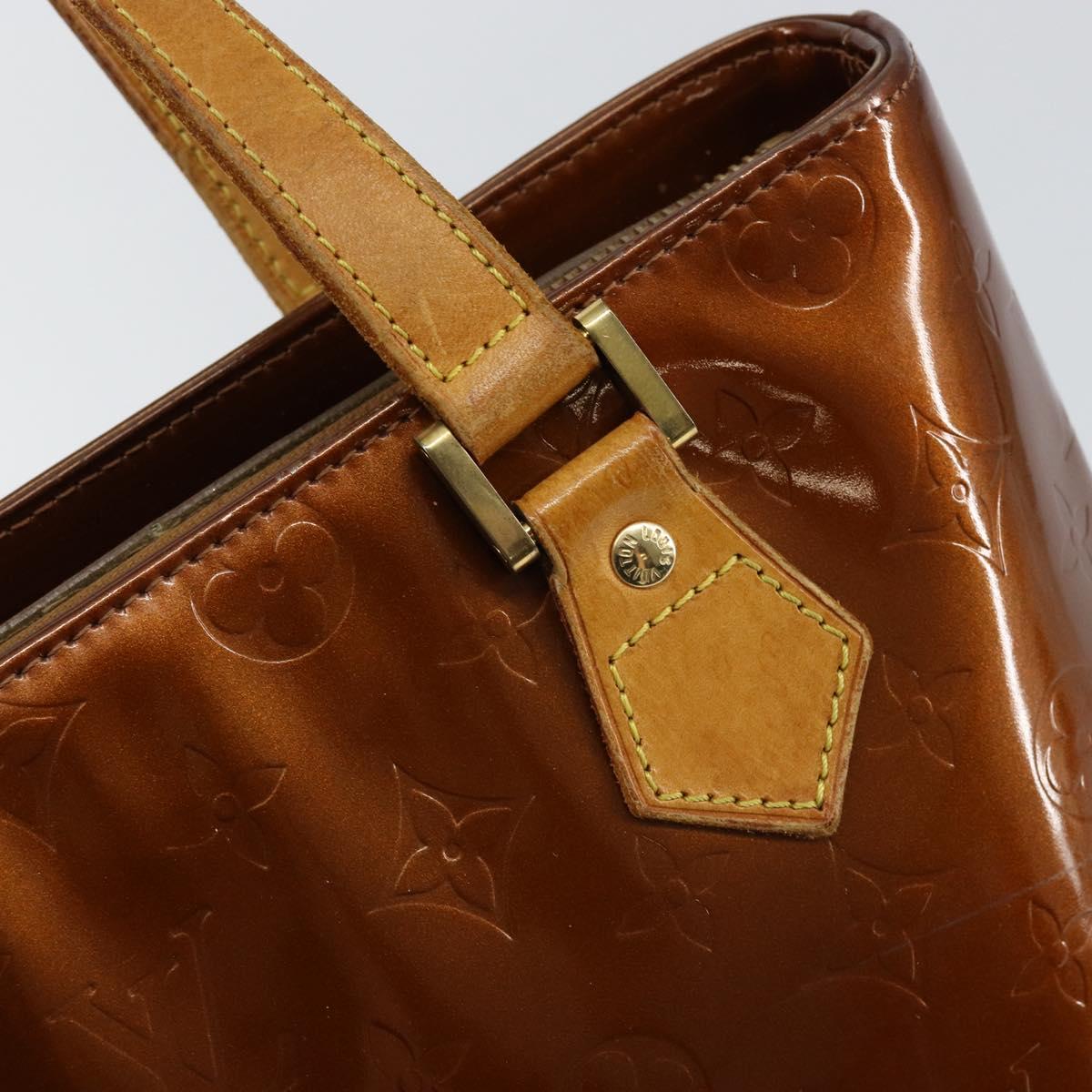 LOUIS VUITTON Monogram Vernis Houston Hand Bag Bronze M91122 LV Auth gh1207