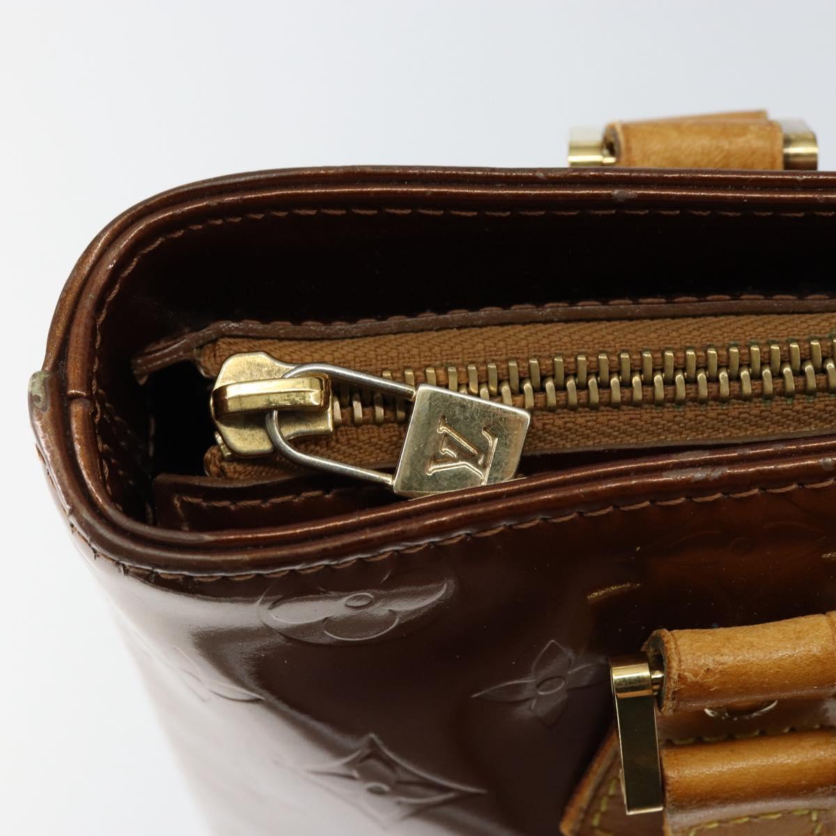 LOUIS VUITTON Monogram Vernis Houston Hand Bag Bronze M91122 LV Auth gh1207