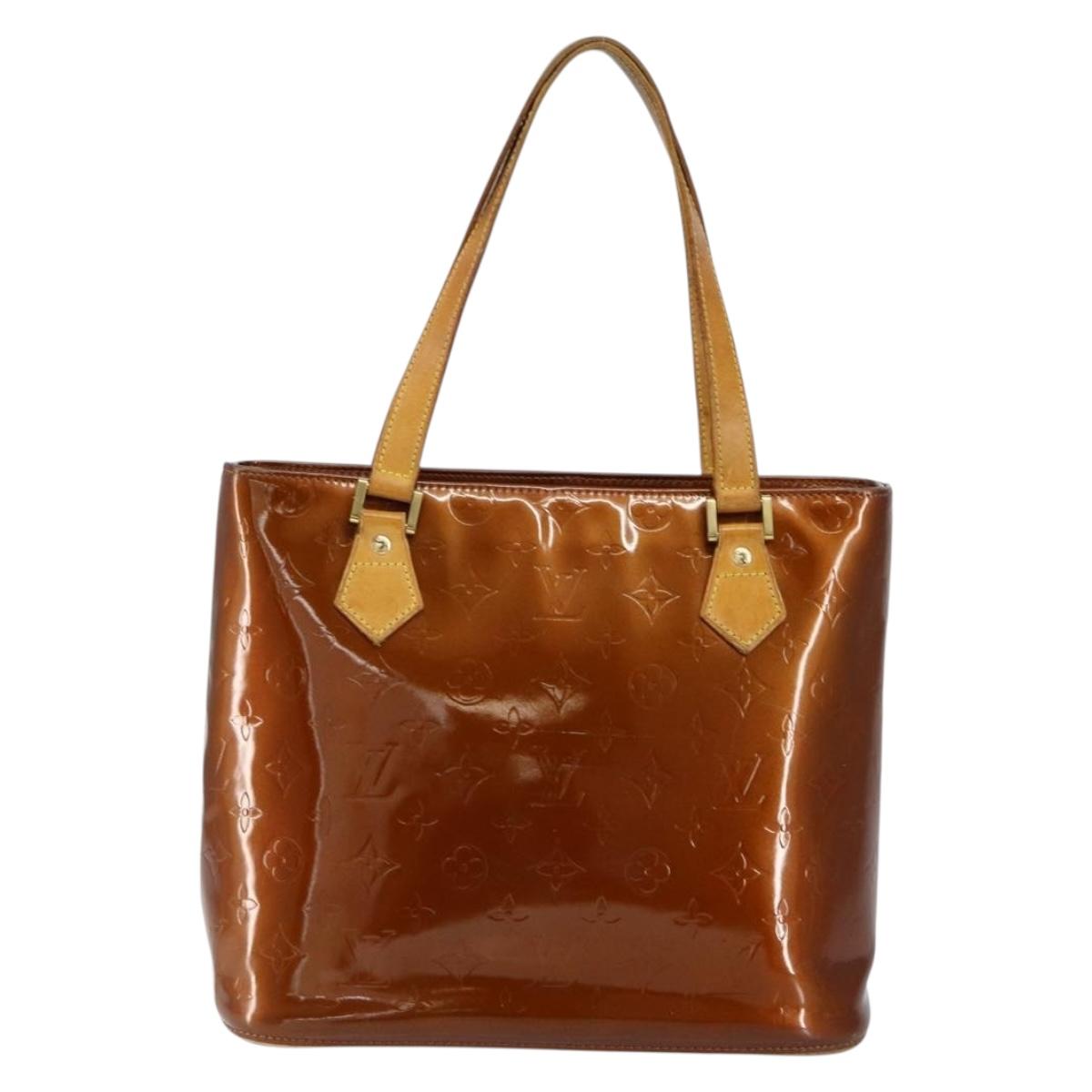LOUIS VUITTON Monogram Vernis Houston Hand Bag Bronze M91122 LV Auth gh1207