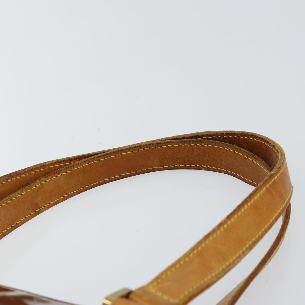 LOUIS VUITTON Monogram Vernis Houston Hand Bag Bronze M91122 LV Auth gh1207