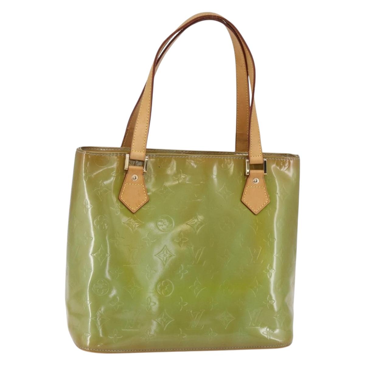 LOUIS VUITTON Monogram Vernis Houston Hand Bag Baby Blue M91005 LV Auth gh1213