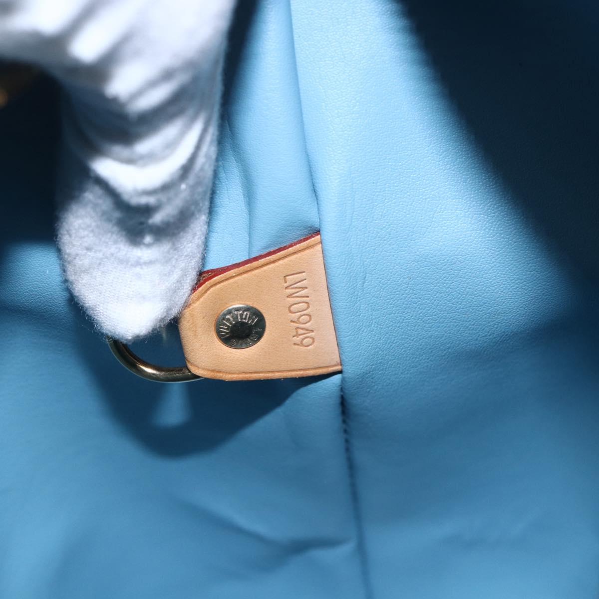 LOUIS VUITTON Monogram Vernis Houston Hand Bag Baby Blue M91005 LV Auth gh1213