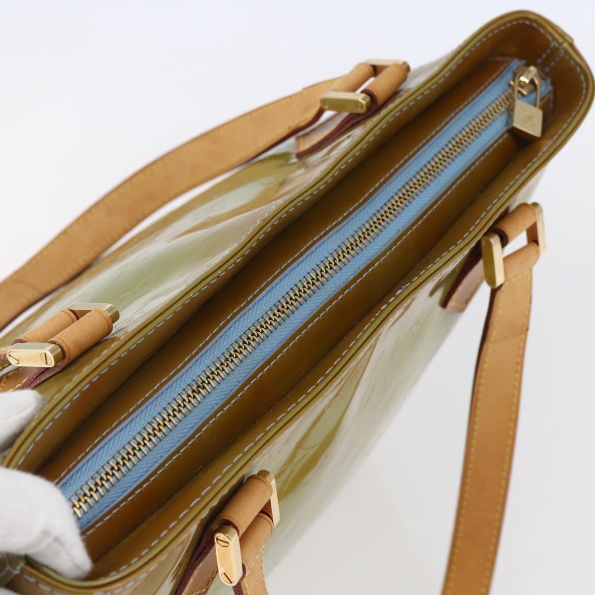 LOUIS VUITTON Monogram Vernis Houston Hand Bag Baby Blue M91005 LV Auth gh1213