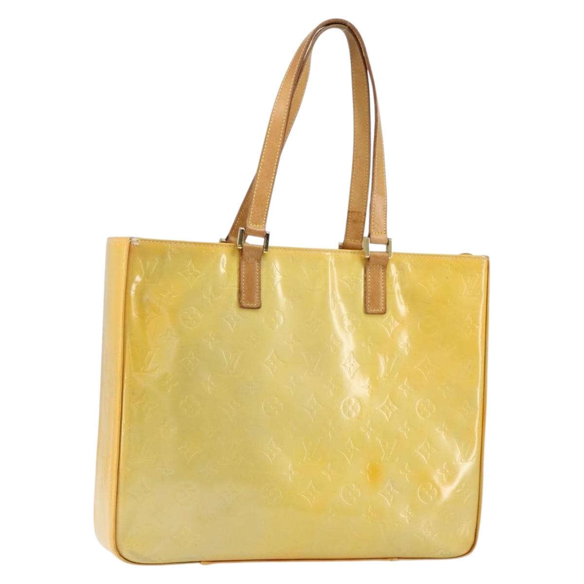 LOUIS VUITTON Monogram Vernis Columbus Tote Bag Gris M91028 LV Auth gh1229