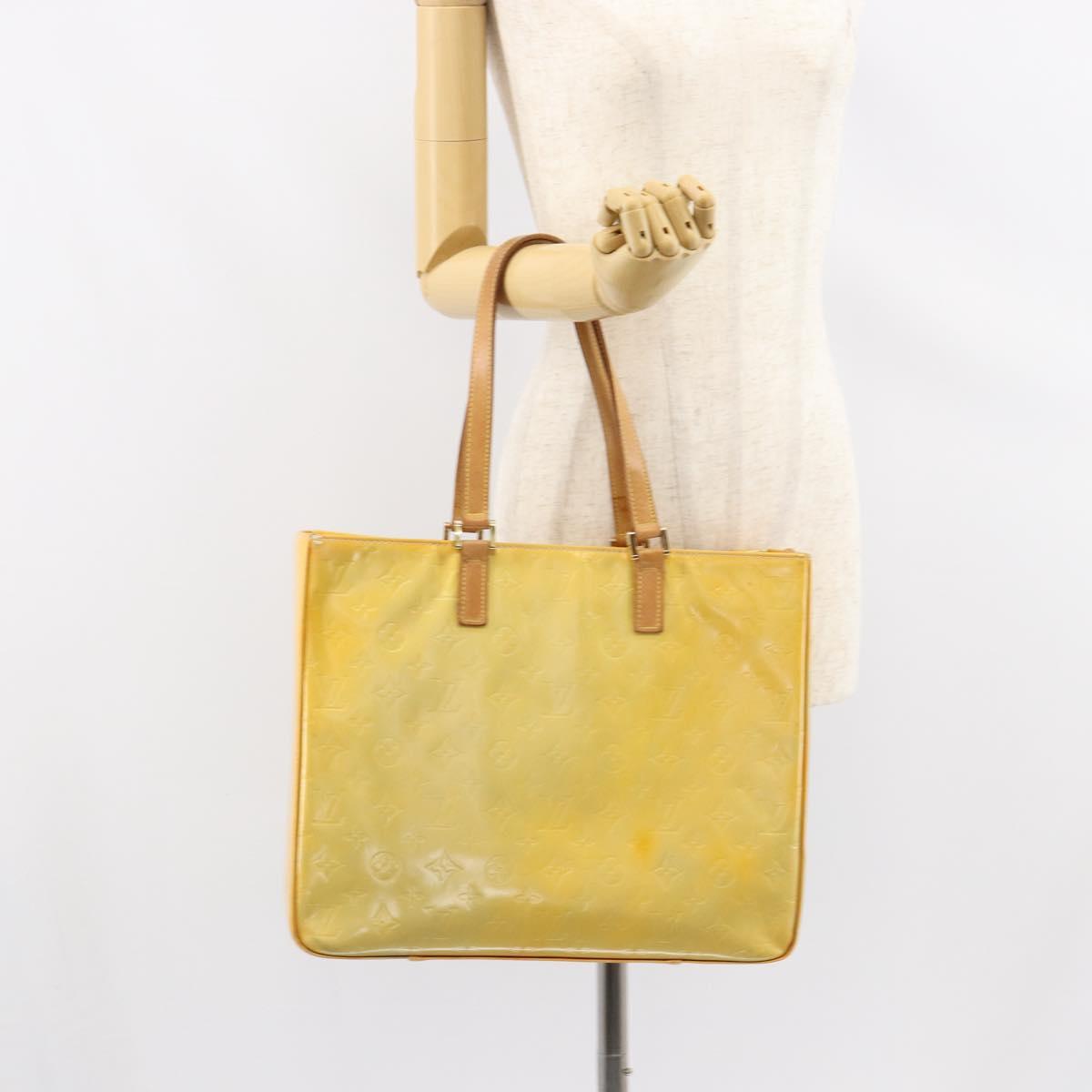 LOUIS VUITTON Monogram Vernis Columbus Tote Bag Gris M91028 LV Auth gh1229