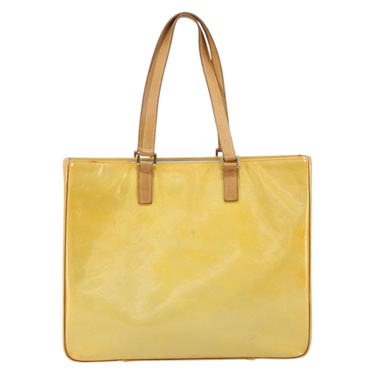 LOUIS VUITTON Monogram Vernis Columbus Tote Bag Gris M91028 LV Auth gh1229