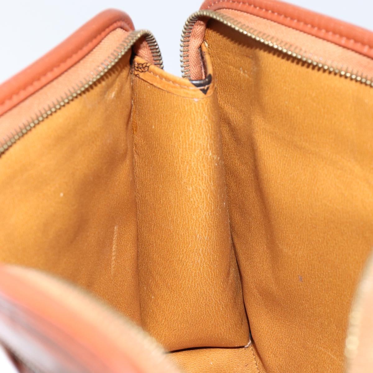 MCM Logogram Vicetos Clutch Bag PVC Leather Brown Gold Auth gh1233