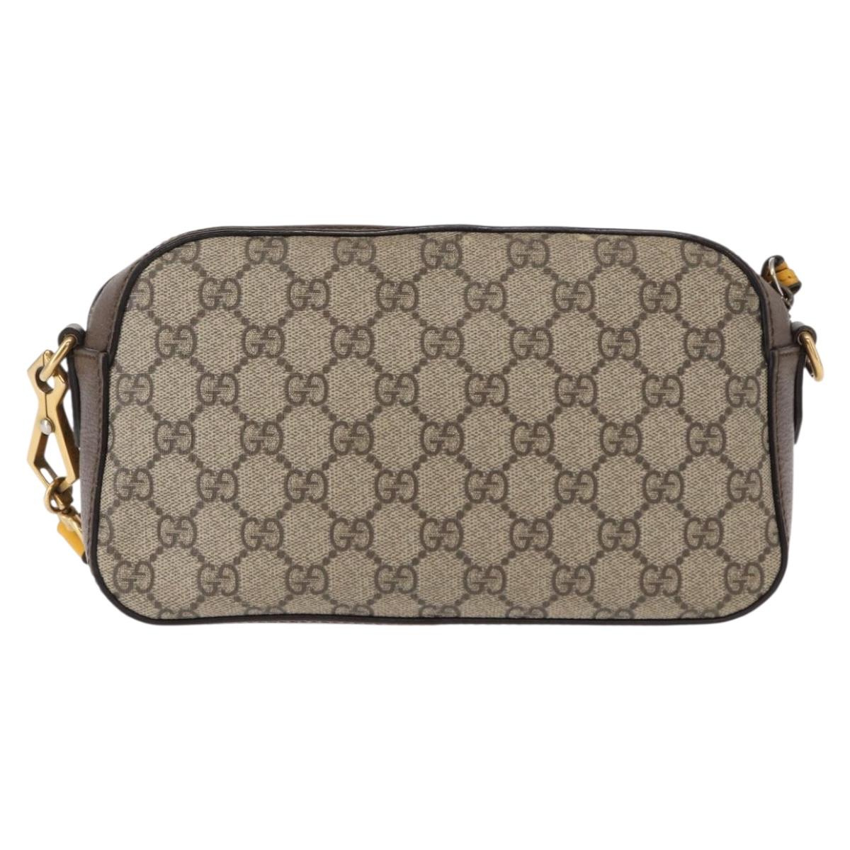 GUCCI GG Supreme Web Sherry Line Messenger Bag Neo Vintage PVC Beige Auth gh1236