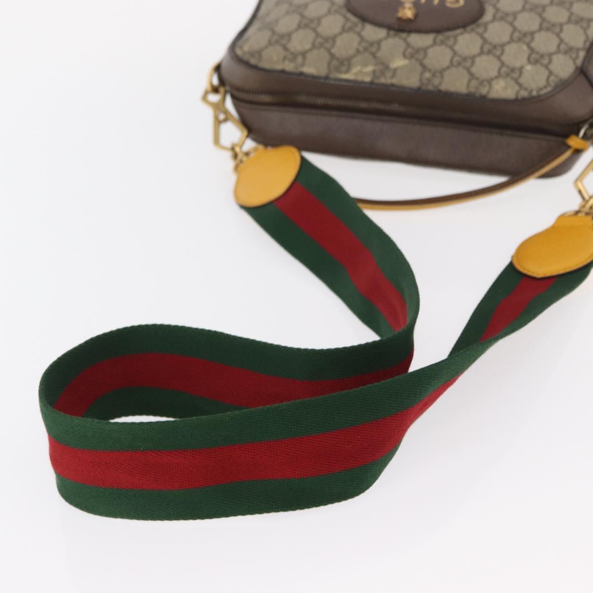 GUCCI GG Supreme Web Sherry Line Messenger Bag Neo Vintage PVC Beige Auth gh1236