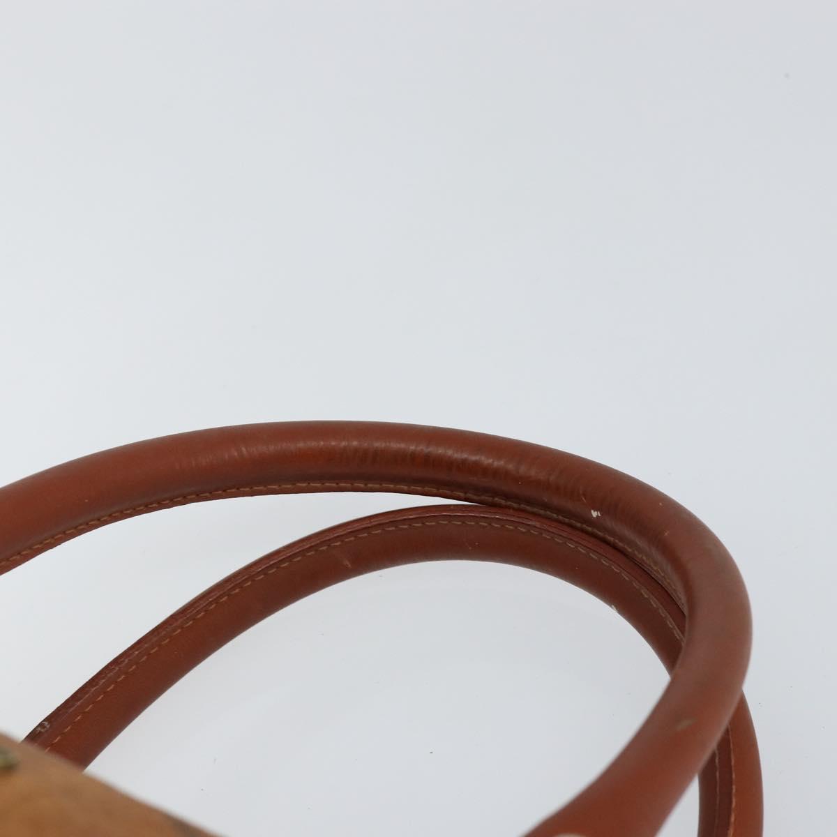 MCM Logogram Vicetos Hand Bag PVC Leather Brown Gold Auth gh1240