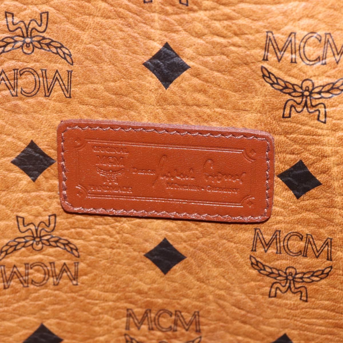 MCM Logogram Vicetos Shoulder Bag PVC Leather Brown Gold Auth gh1241