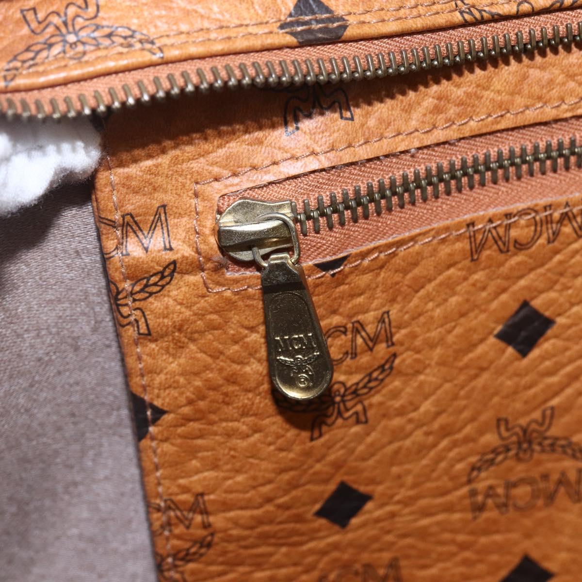 MCM Logogram Vicetos Shoulder Bag PVC Leather Brown Gold Auth gh1241