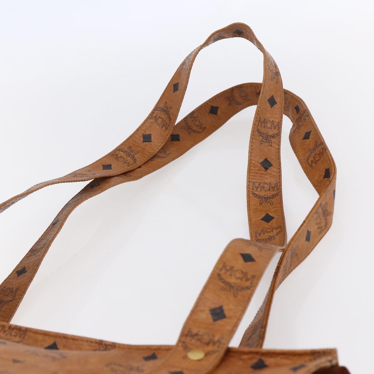 MCM Logogram Vicetos Shoulder Bag PVC Leather Brown Gold Auth gh1241