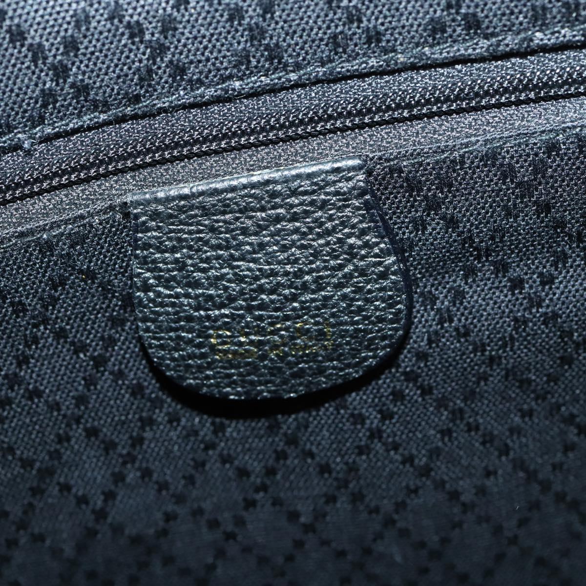 GUCCI Bamboo Hand Bag Suede 2way Black Gold 002 123 0322 Auth gh1242