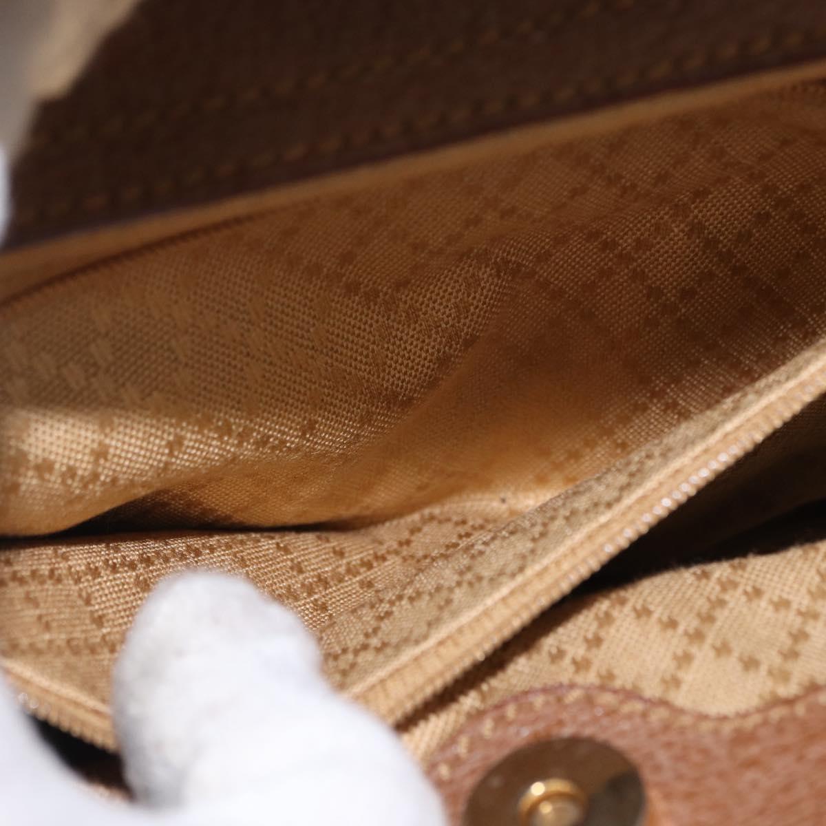 GUCCI Bamboo Hand Bag Suede Brown Gold 000 122 0316 Auth gh1243