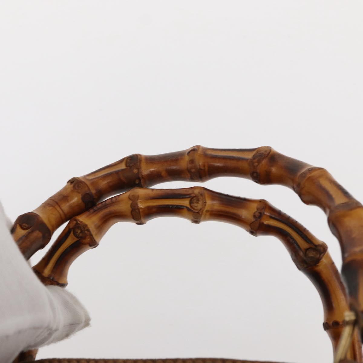 GUCCI Bamboo Hand Bag Suede Brown Gold 000 122 0316 Auth gh1243