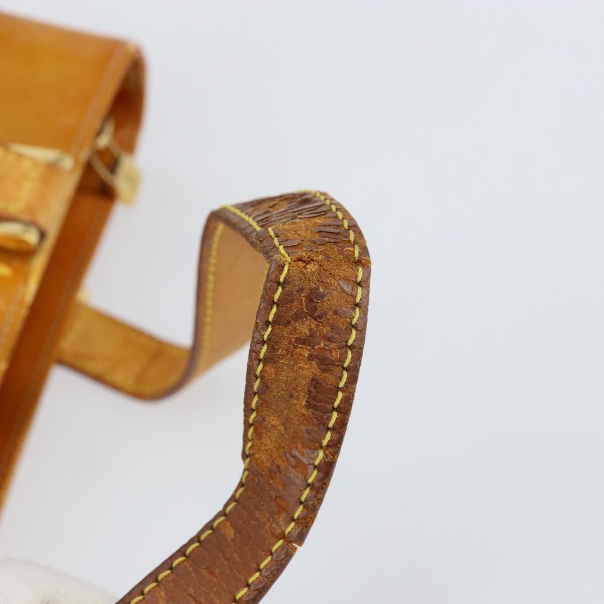 LOUIS VUITTON Monogram Vernis Houston Hand Bag Beige M91004 LV Auth gh1246