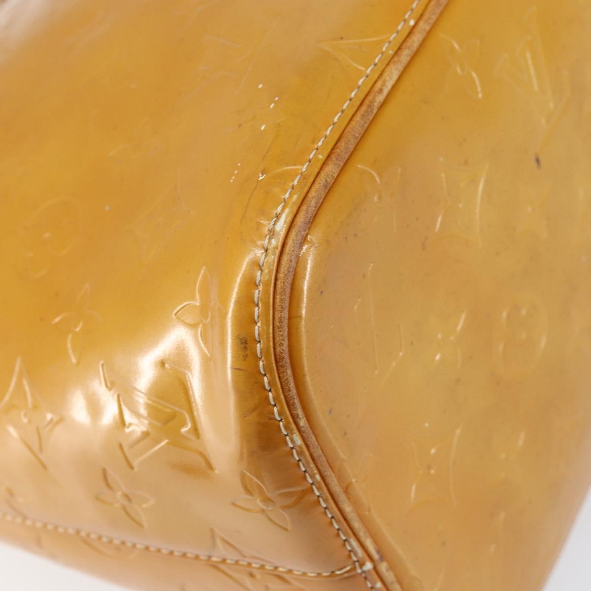 LOUIS VUITTON Monogram Vernis Houston Hand Bag Beige M91004 LV Auth gh1246