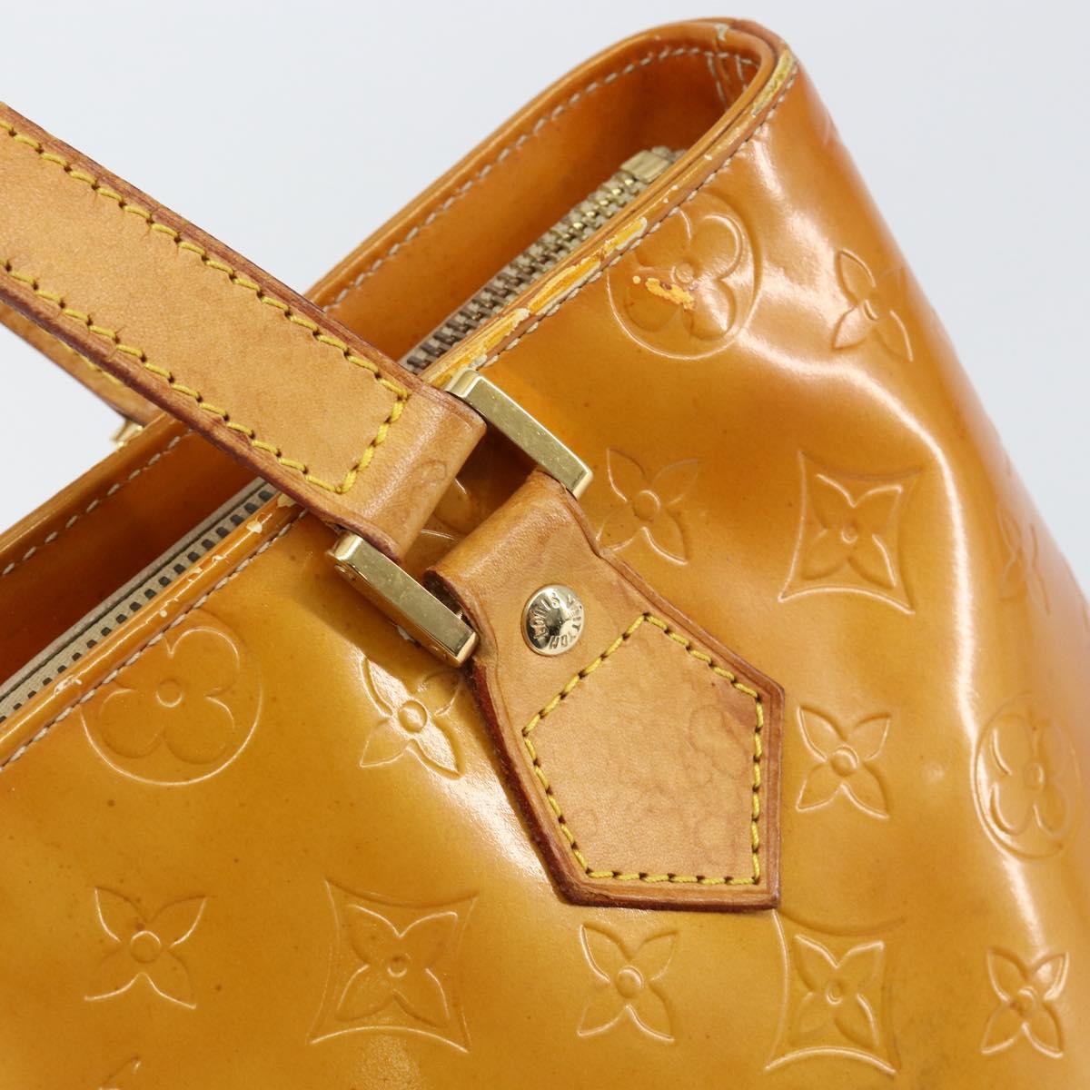 LOUIS VUITTON Monogram Vernis Houston Hand Bag Beige M91004 LV Auth gh1246