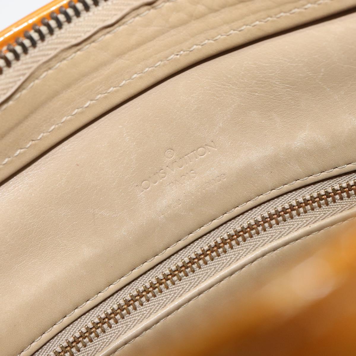 LOUIS VUITTON Monogram Vernis Houston Hand Bag Beige M91004 LV Auth gh1246