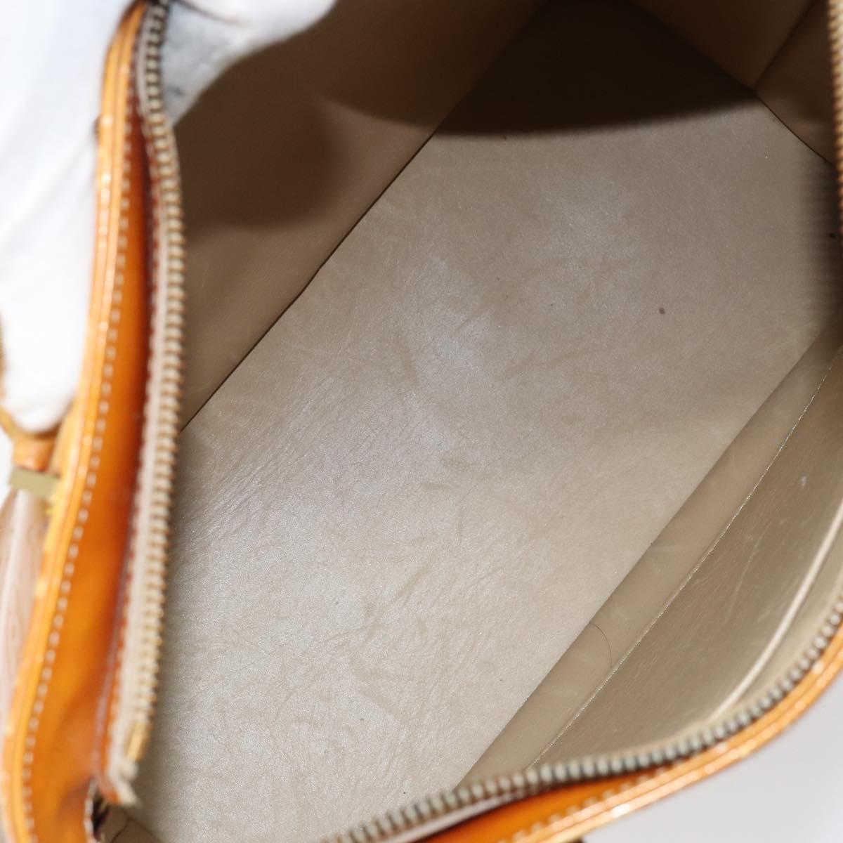 LOUIS VUITTON Monogram Vernis Houston Hand Bag Beige M91004 LV Auth gh1246