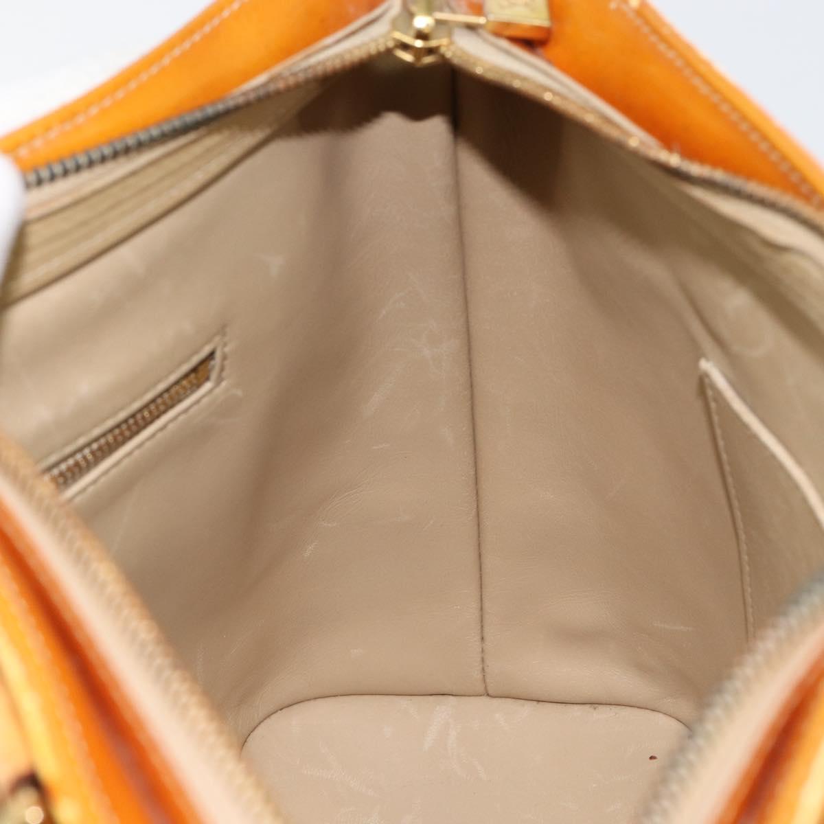 LOUIS VUITTON Monogram Vernis Houston Hand Bag Beige M91004 LV Auth gh1246