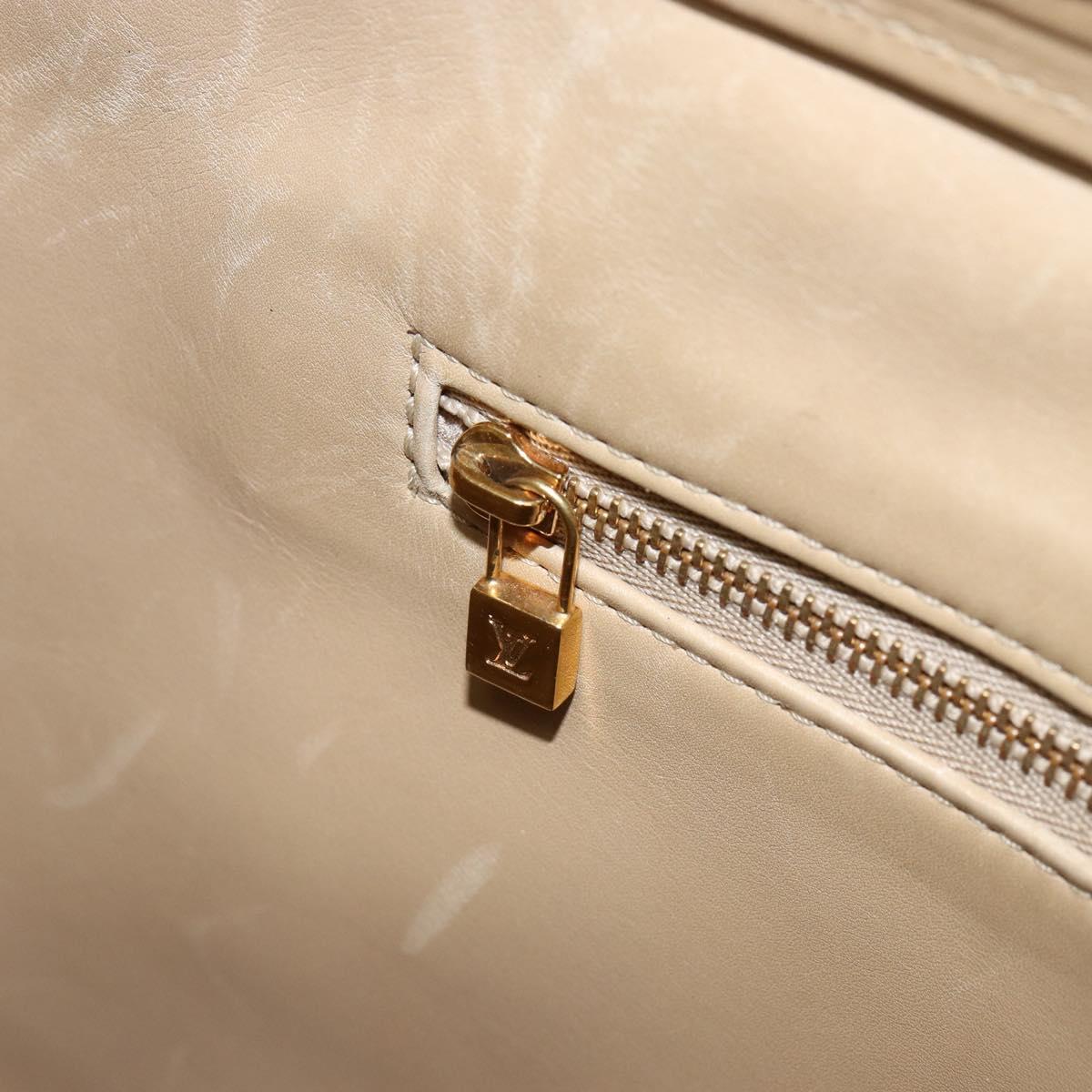 LOUIS VUITTON Monogram Vernis Houston Hand Bag Beige M91004 LV Auth gh1246