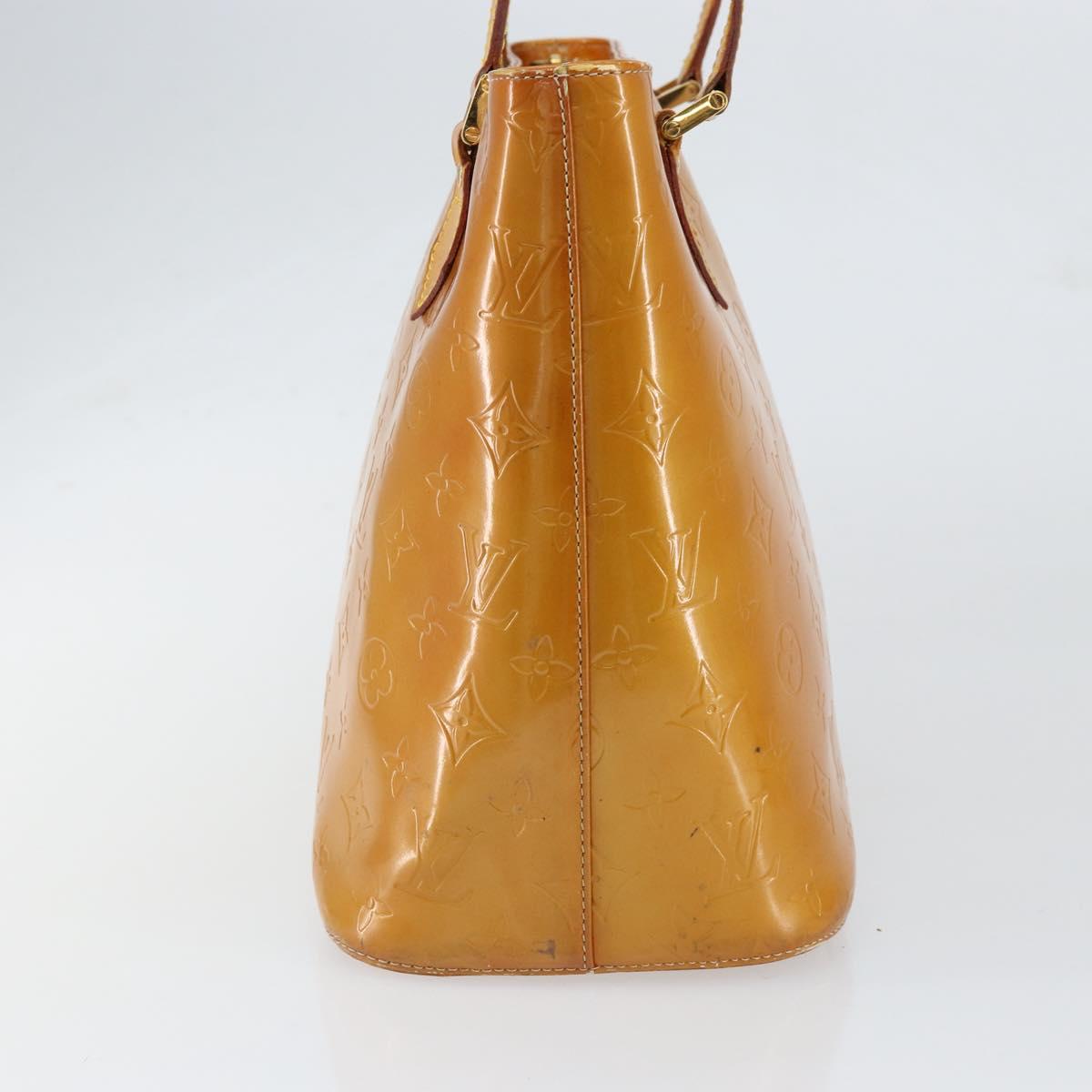 LOUIS VUITTON Monogram Vernis Houston Hand Bag Beige M91004 LV Auth gh1246