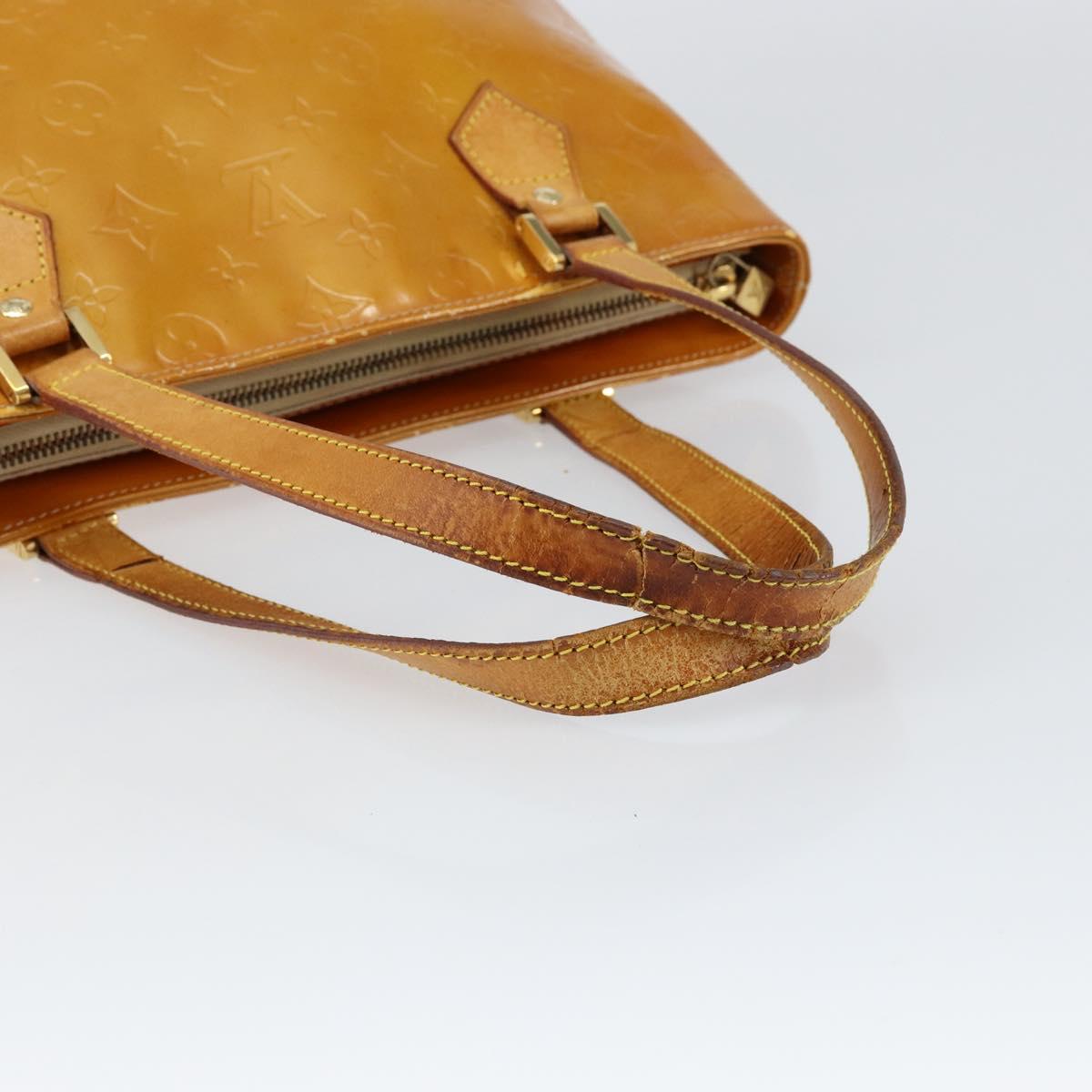 LOUIS VUITTON Monogram Vernis Houston Hand Bag Beige M91004 LV Auth gh1246