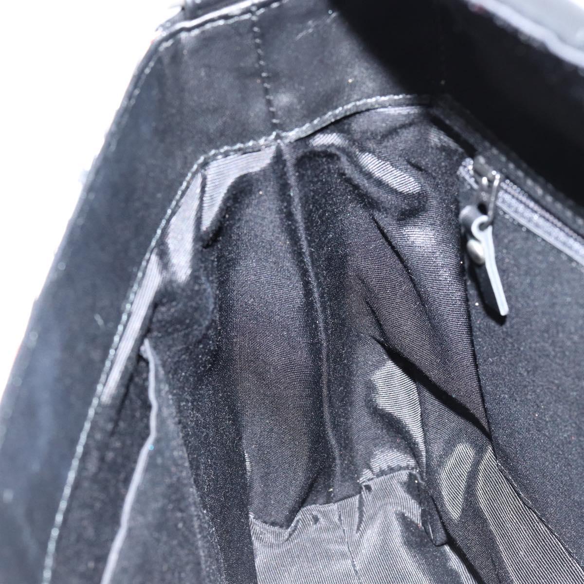 BURBERRY Shoulder Bag Leather Black Silver Auth gh1248