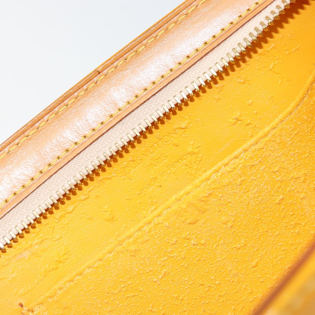 LOUIS VUITTON Monogram Vernis Mini Forsythe Hand Bag Jaune M91114 LV Auth gh1254