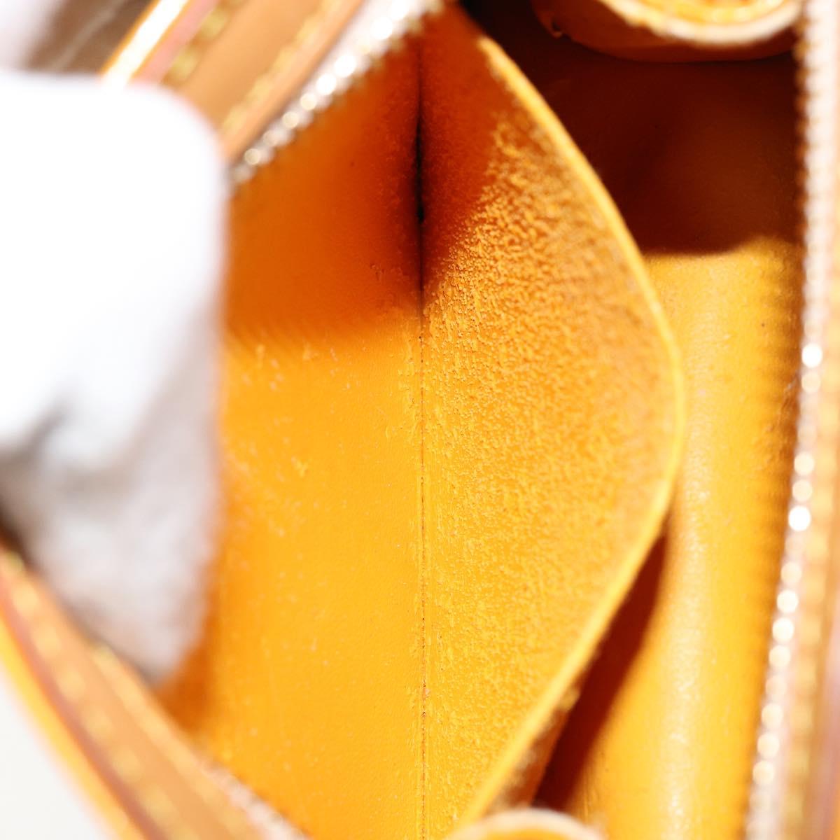 LOUIS VUITTON Monogram Vernis Mini Forsythe Hand Bag Jaune M91114 LV Auth gh1254