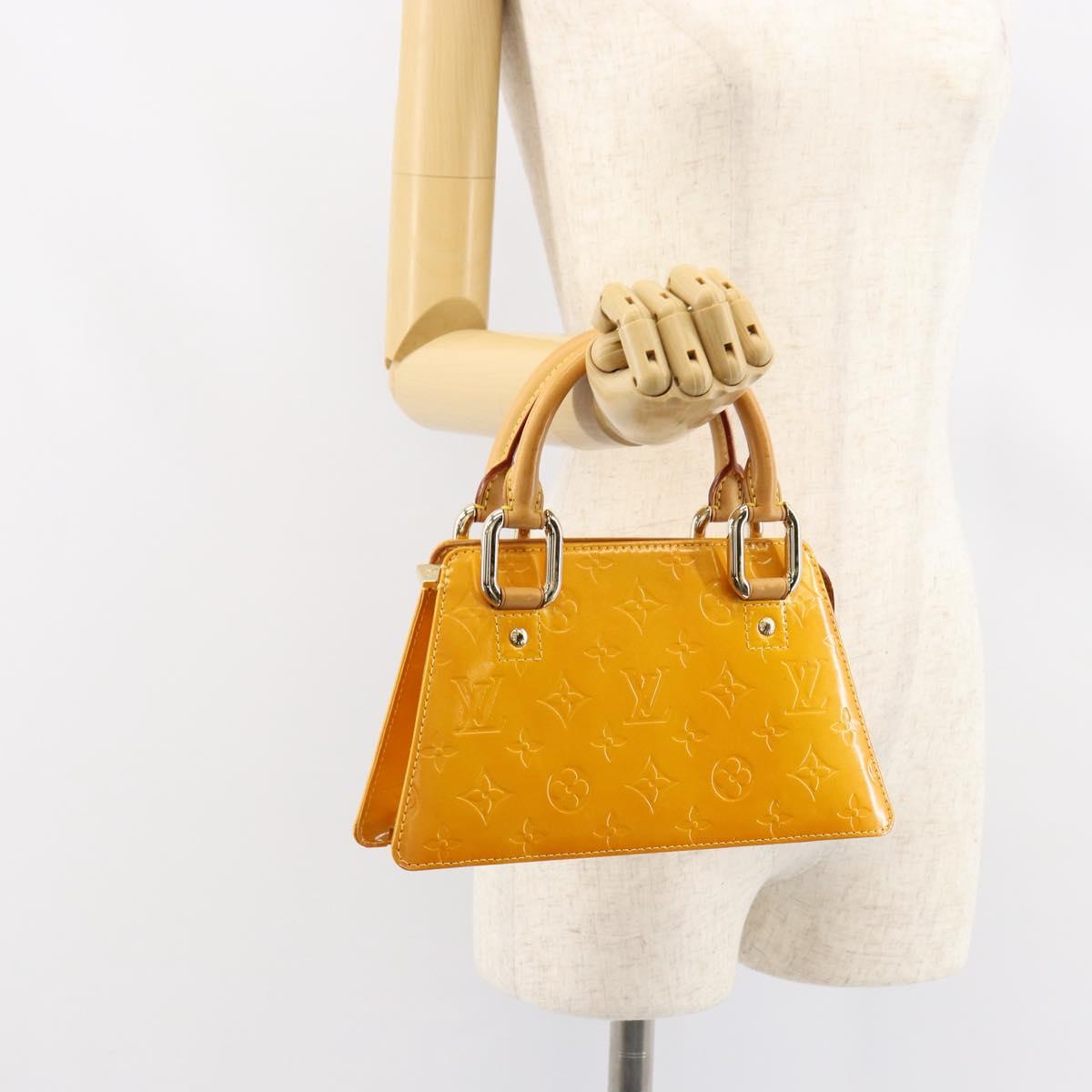 LOUIS VUITTON Monogram Vernis Mini Forsythe Hand Bag Jaune M91114 LV Auth gh1254