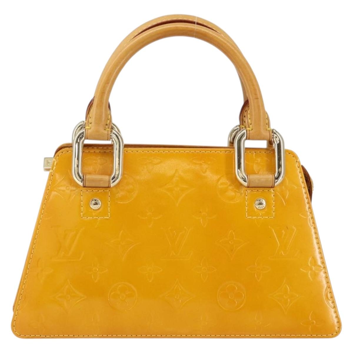 LOUIS VUITTON Monogram Vernis Mini Forsythe Hand Bag Jaune M91114 LV Auth gh1254