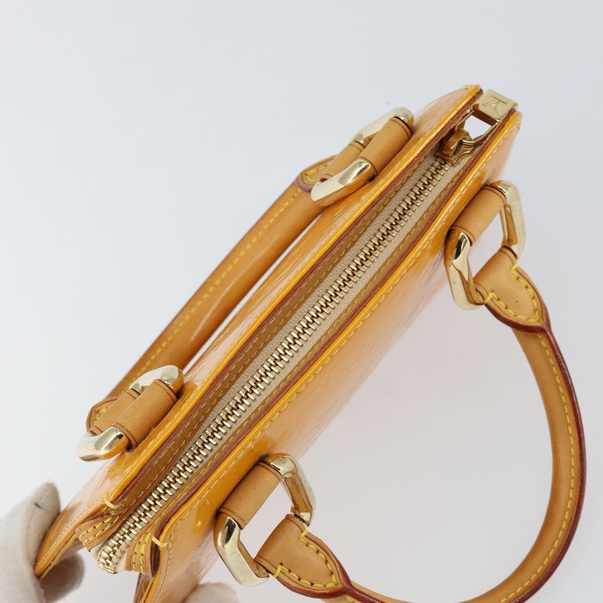 LOUIS VUITTON Monogram Vernis Mini Forsythe Hand Bag Jaune M91114 LV Auth gh1254