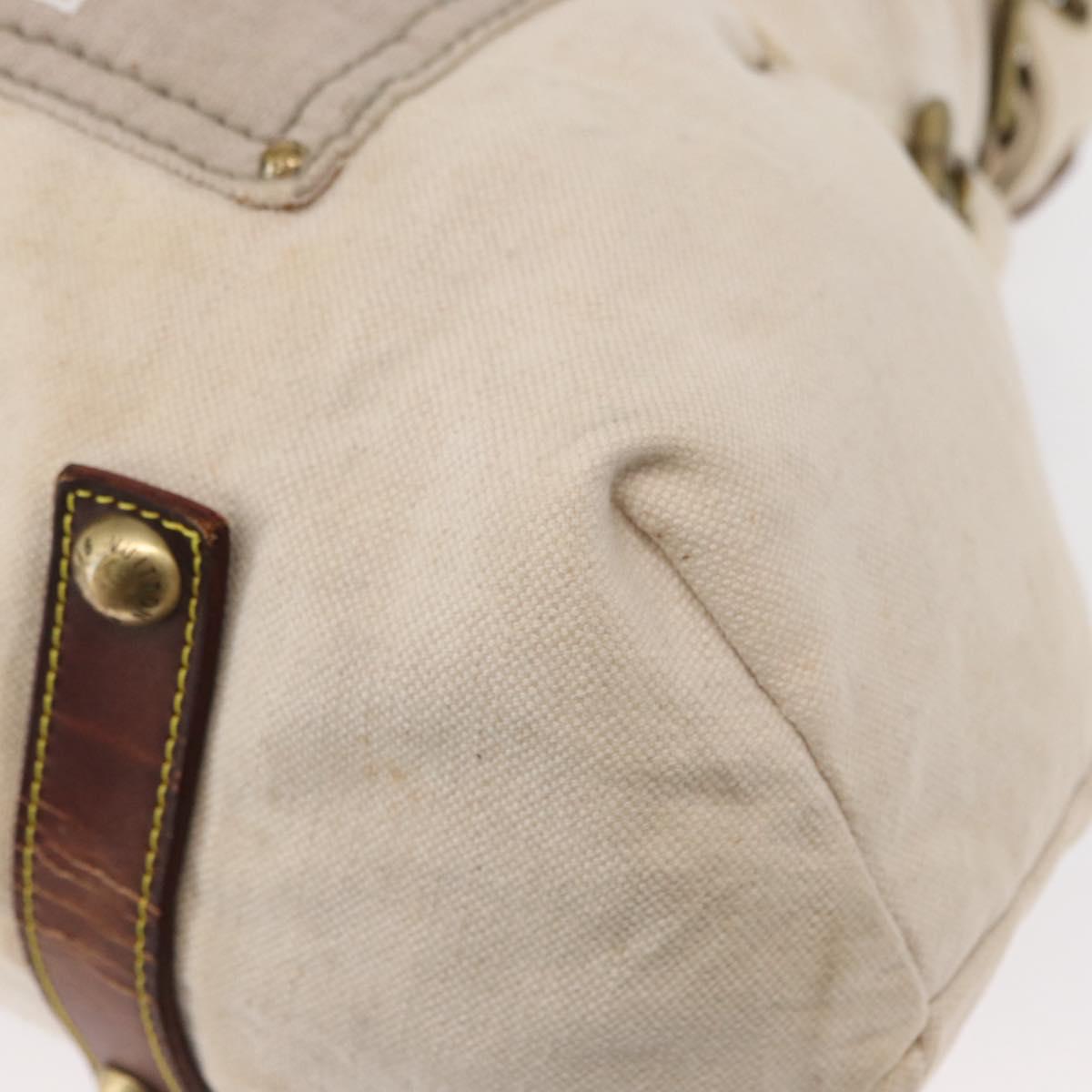 LOUIS VUITTON Cruise Line Globe Shopper GM Bag Canvas Beige M95110 Auth gh1261