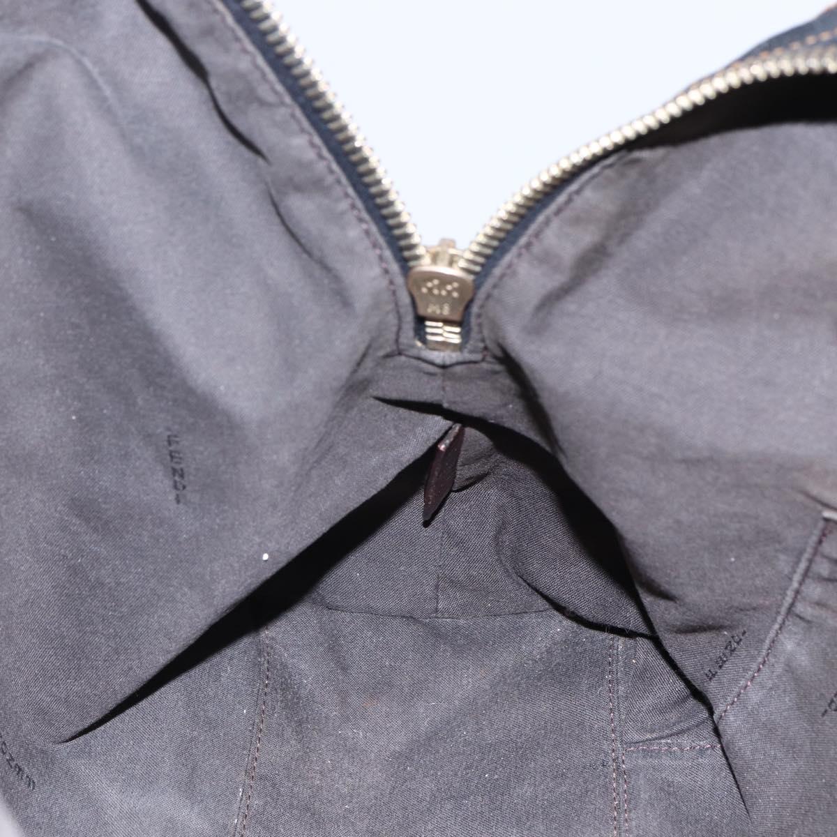 FENDI Zucca Canvas Zucchino Canvas Hand Bag Black Brown Auth gh1262