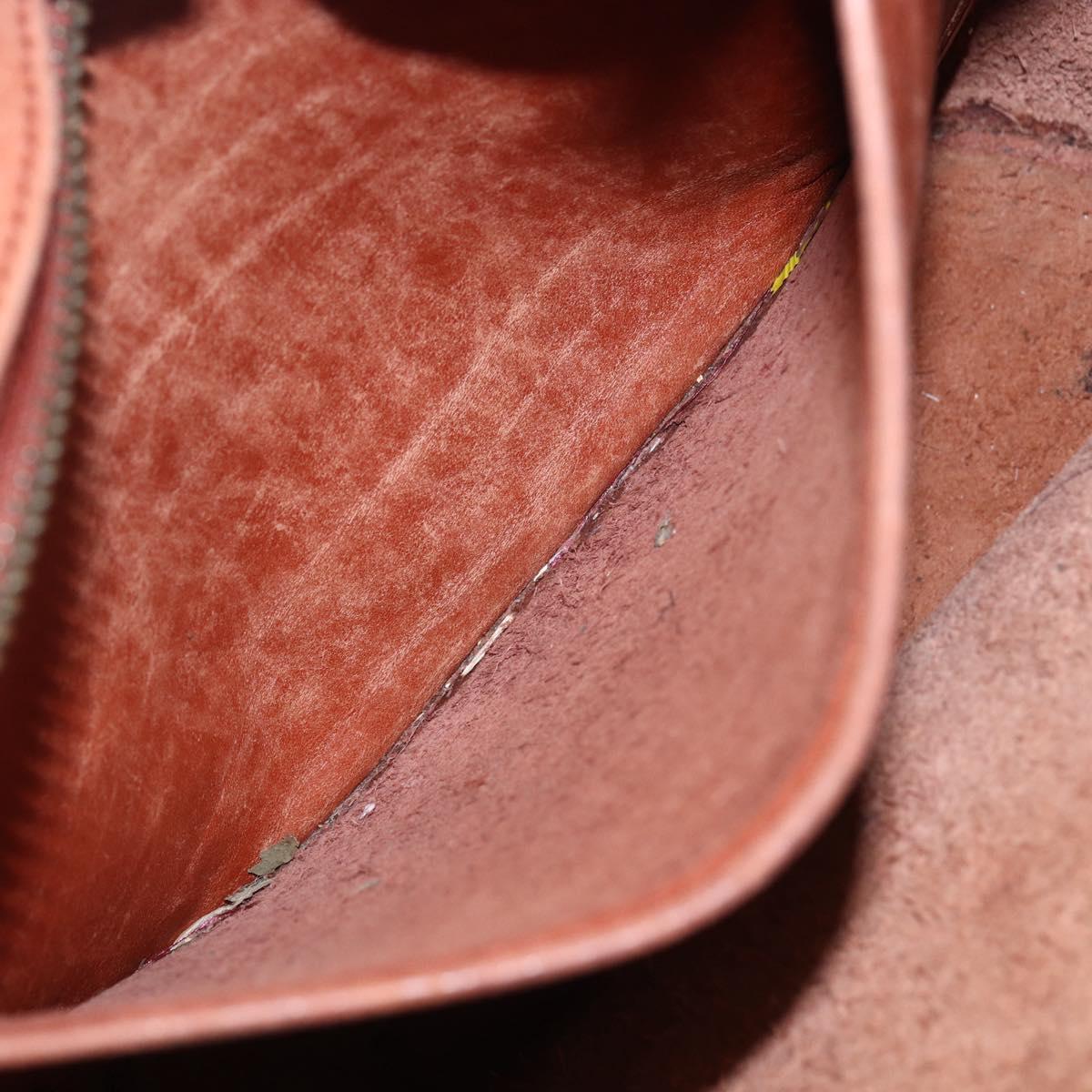 Coach Shoulder Bag Leather Brown Gold Auth gh1263