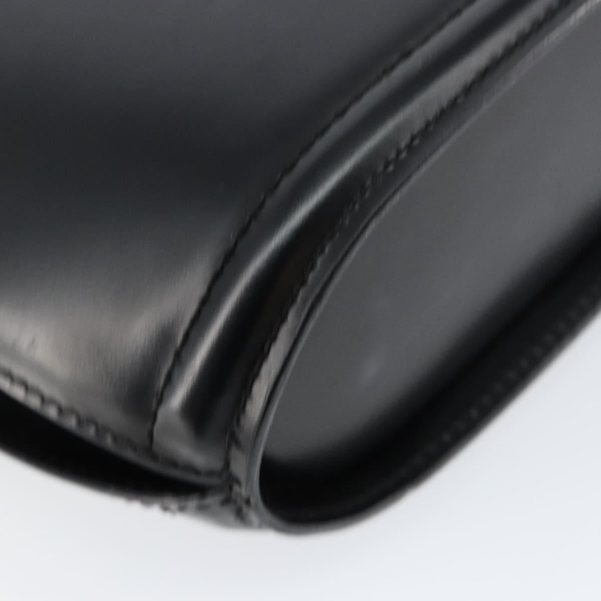 BALLY Hand Bag Leather Black Gold Auth gh1264