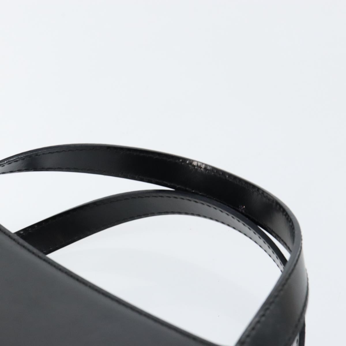 BALLY Hand Bag Leather Black Gold Auth gh1264