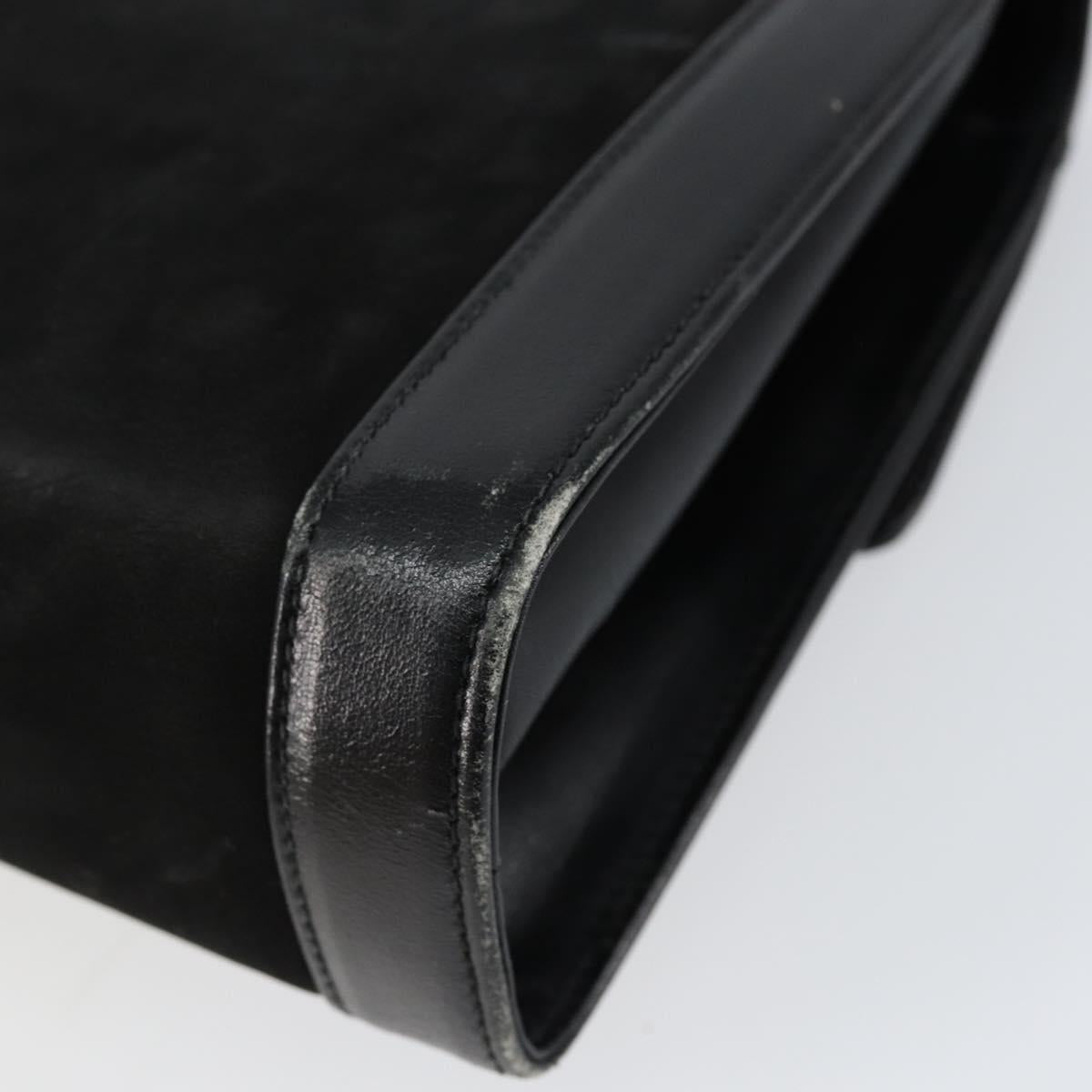 Salvatore Ferragamo Gancini Shoulder Bag Leather Black Gold Auth gh1266