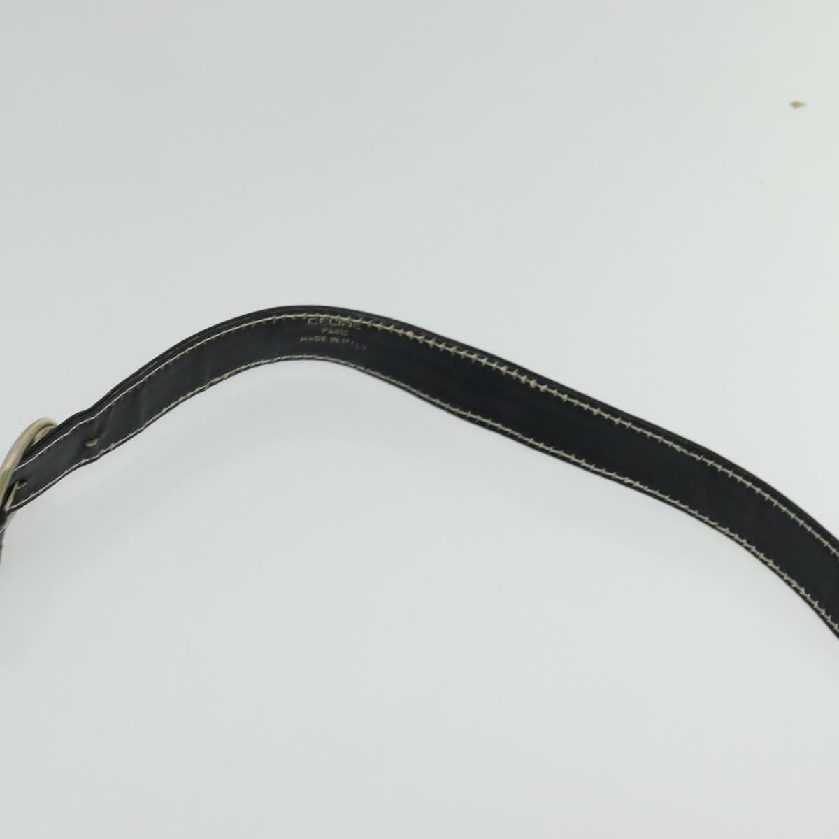 CELINE C Sulky Shoulder Bag Canvas Navy Gold Auth gh127