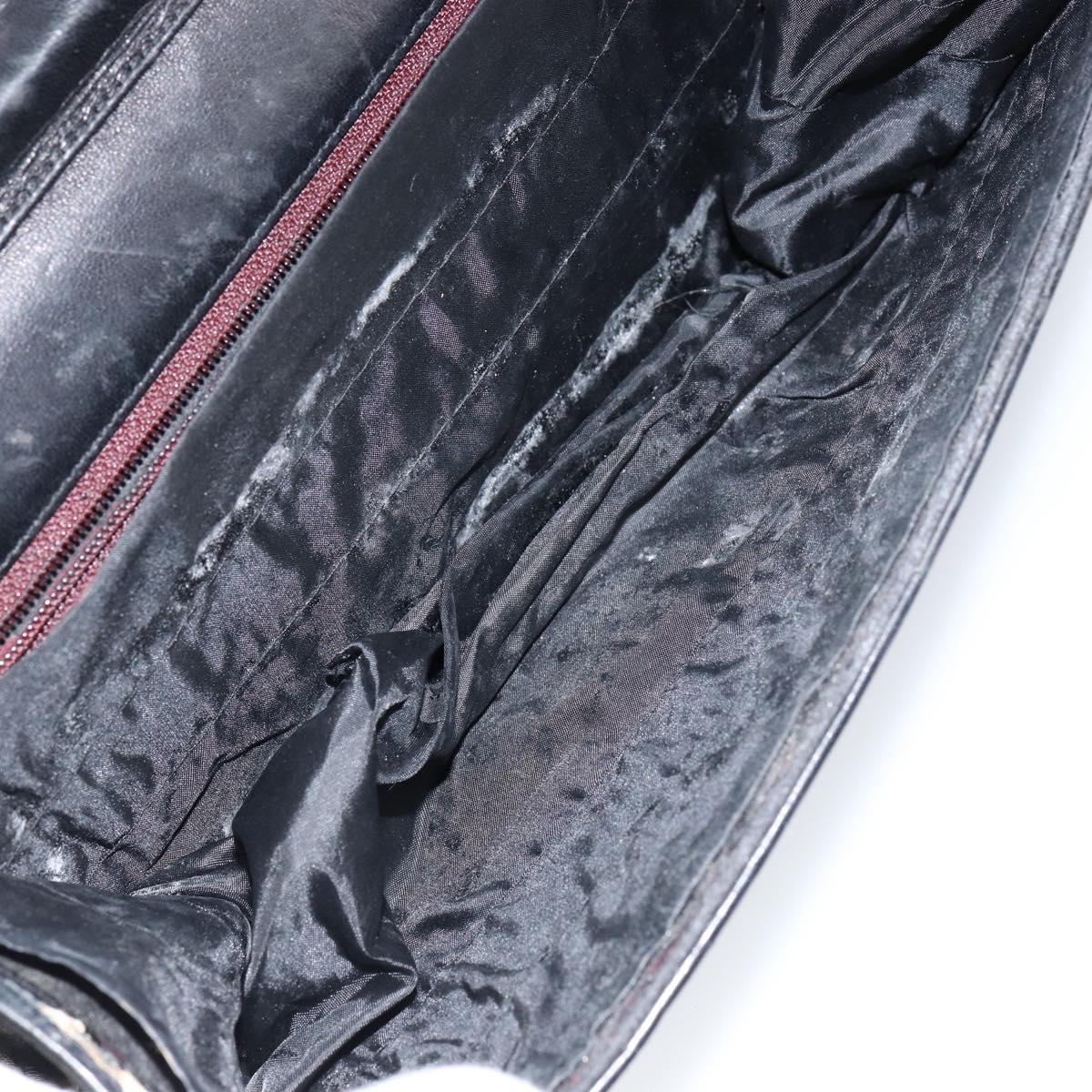 CHANEL Matelasse Chain Shoulder Bag Lamb Skin Black Gold CC Auth gh1276