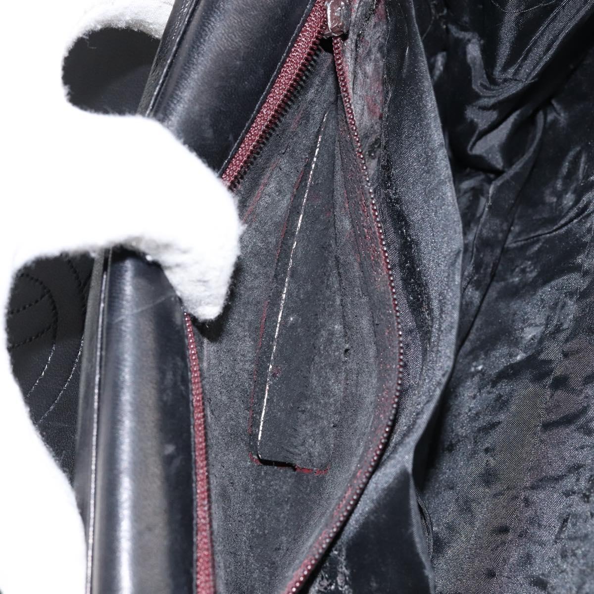 CHANEL Matelasse Chain Shoulder Bag Lamb Skin Black Gold CC Auth gh1276