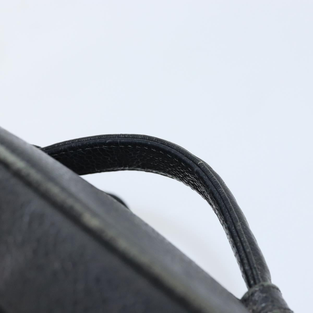 CHANEL COCO Mark Vanity Pouch Caviar Skin Black Gold CC Auth gh1283