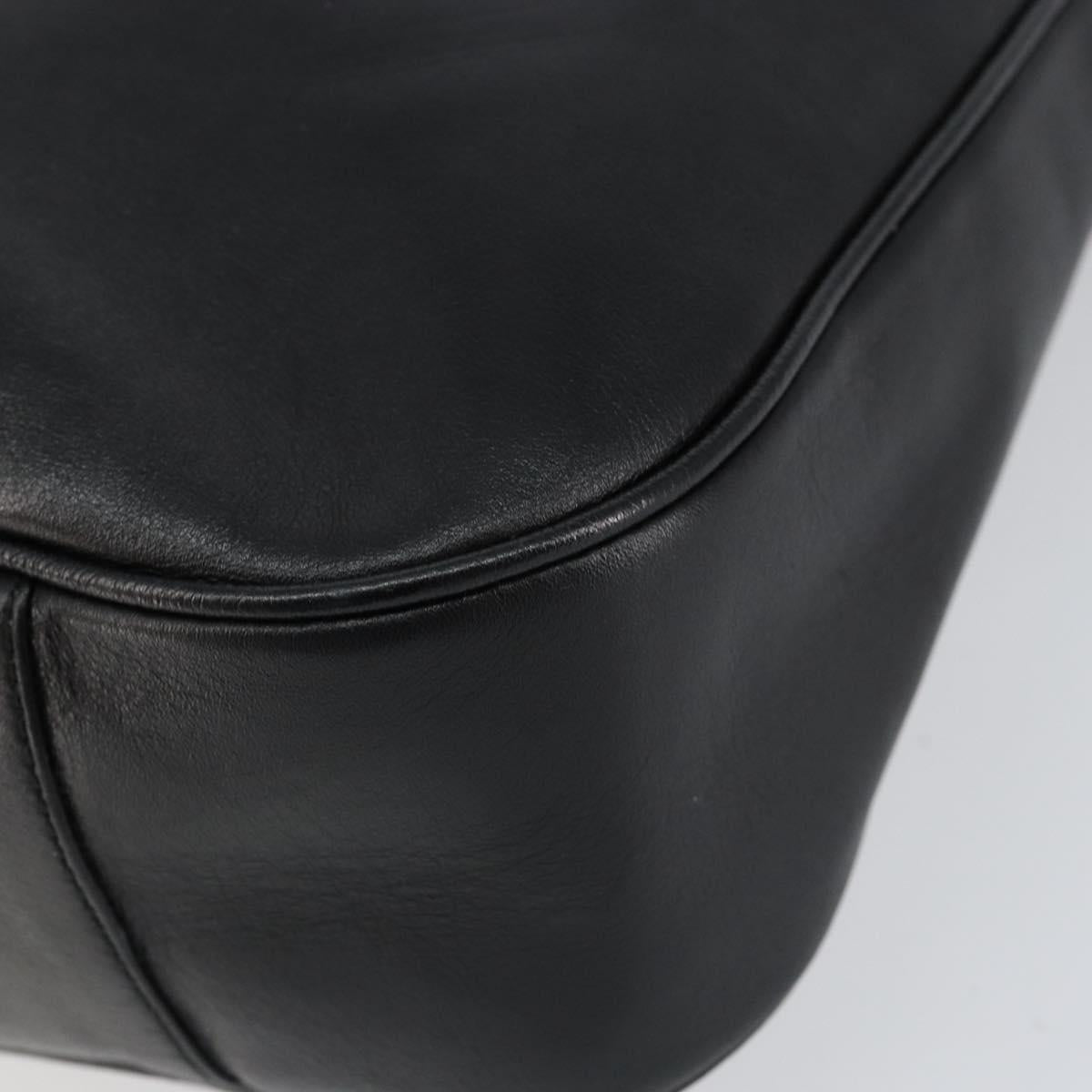 GUCCI Bamboo Hand Bag Leather Gold Black 001 2123 1577 Auth gh1288